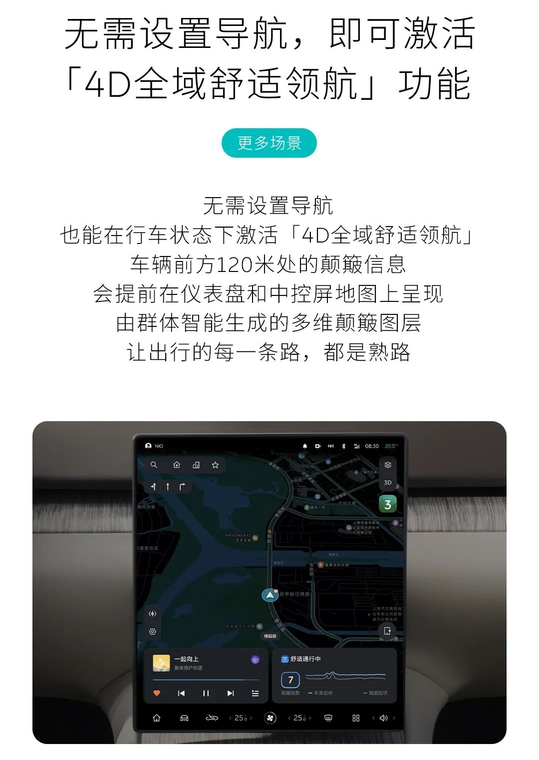 蔚来汽车 Banyan 榕 3.0.0 系统驾乘功能详情公布：新增 4D 全域舒适领航、后排尊享-第4张图片-十堰马讯电脑