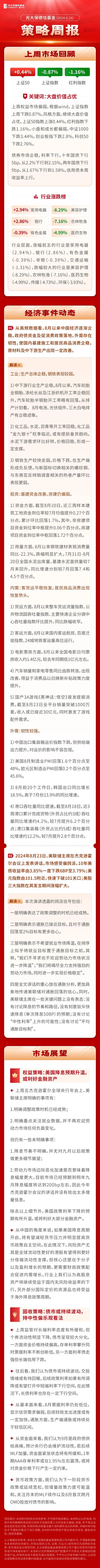 一周观市 | 光大保德信基金：美联储宽松预期升温，关注国内政策及流动性-第1张图片-十堰马讯电脑